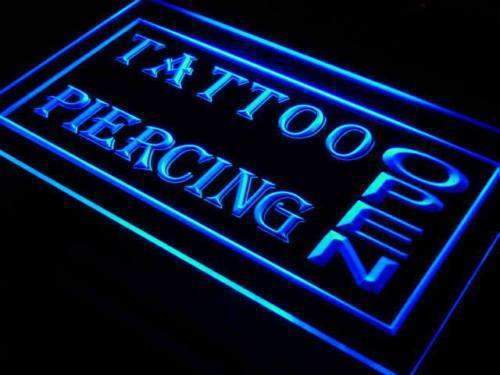 Open Tattoo Piercing LED Light Sign - Way Up Gifts