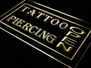 Open Tattoo Piercing LED Light Sign - LED Gift Works