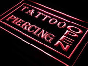 Open Tattoo Piercing LED Light Sign - LED Gift Works