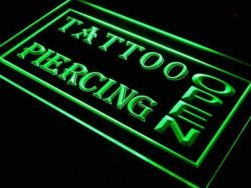 Open Tattoo Piercing LED Light Sign - LED Gift Works