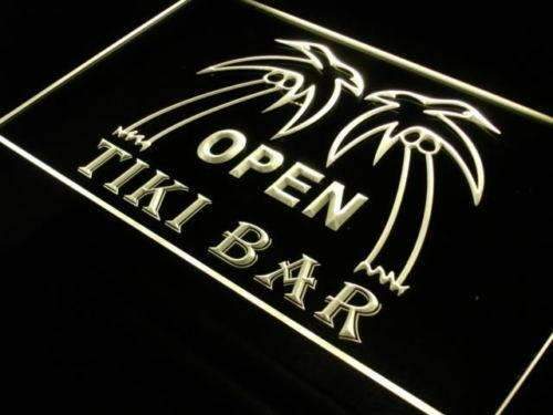Open Tiki Bar LED Light Sign - LED Gift Works