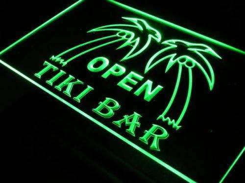 Open Tiki Bar LED Light Sign - LED Gift Works