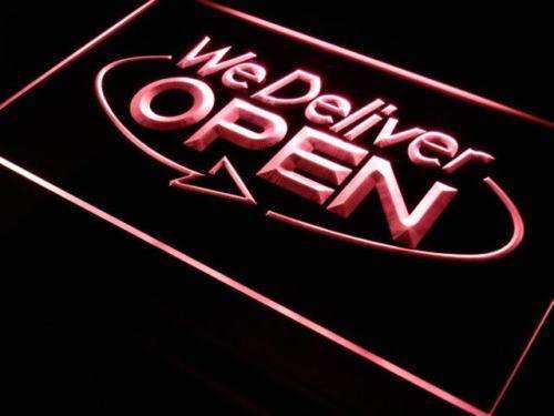 Open We Deliver LED Light Sign - Way Up Gifts