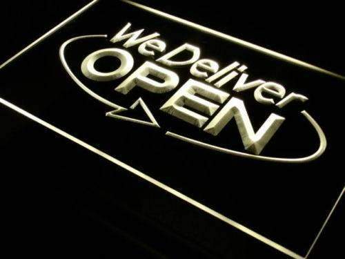 Open We Deliver LED Light Sign - LED Gift Works