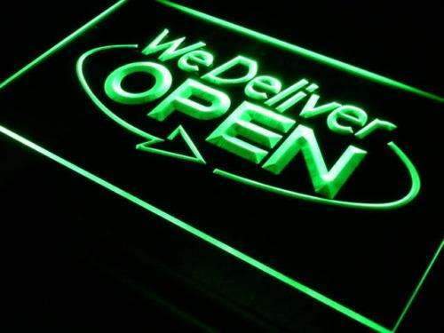 Open We Deliver LED Light Sign - Way Up Gifts