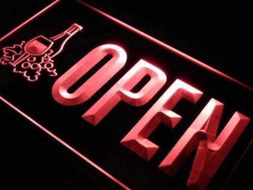 Open Winery Wine Shop LED Light Sign - LED Gift Works