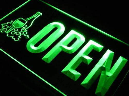 Open Winery Wine Shop LED Light Sign - LED Gift Works