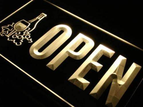 Open Winery Wine Shop LED Light Sign - LED Gift Works