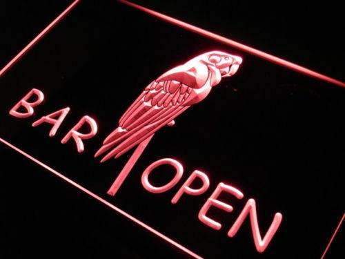 Parrot Bar Open LED Light Sign - LED Gift Works