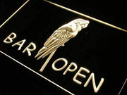 Parrot Bar Open LED Light Sign - LED Gift Works