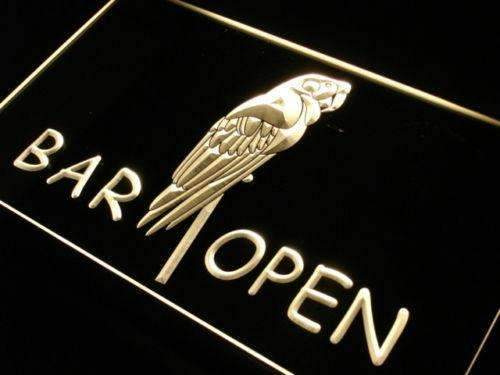 Parrot Bar Open LED Light Sign - LED Gift Works
