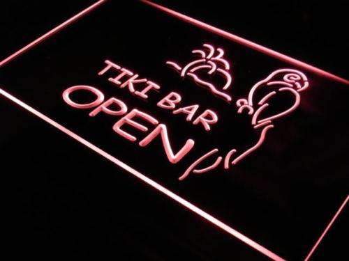 Parrot Tiki Bar Open LED Light Sign - LED Gift Works