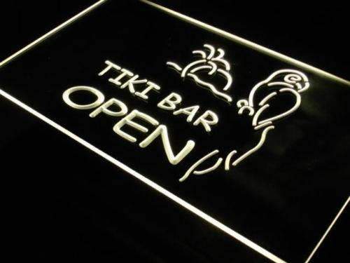 Parrot Tiki Bar Open LED Light Sign - LED Gift Works
