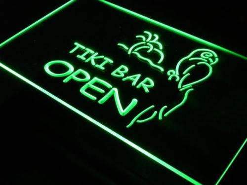 Parrot Tiki Bar Open LED Light Sign - LED Gift Works