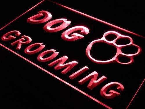 Paw Print Dog Grooming LED Light Sign - LED Gift Works