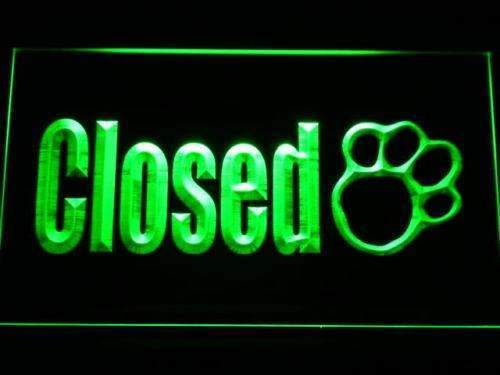 Paw Print Pet Shop Closed LED Light Sign - Way Up Gifts