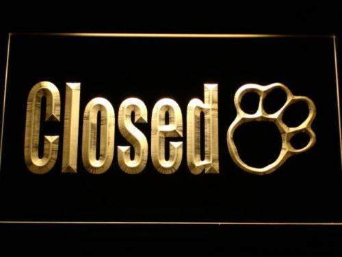 Paw Print Pet Shop Closed LED Light Sign - Way Up Gifts