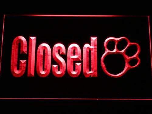 Paw Print Pet Shop Closed LED Light Sign - Way Up Gifts