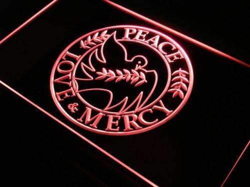 Peace Love Mercy LED Light Sign - LED Gift Works