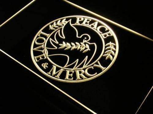 Peace Love Mercy LED Light Sign - LED Gift Works