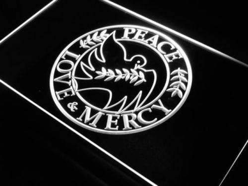 Peace Love Mercy LED Light Sign - LED Gift Works
