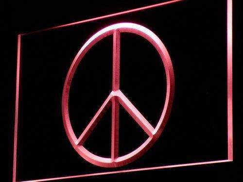 Peace Symbol LED Light Sign - LED Gift Works