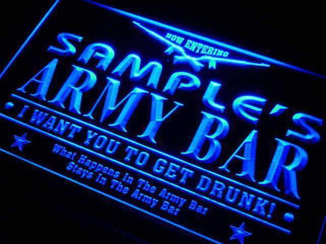Personalized Army Bar LED Light Sign - Way Up Gifts