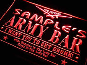 Personalized Army Bar LED Light Sign - LED Gift Works