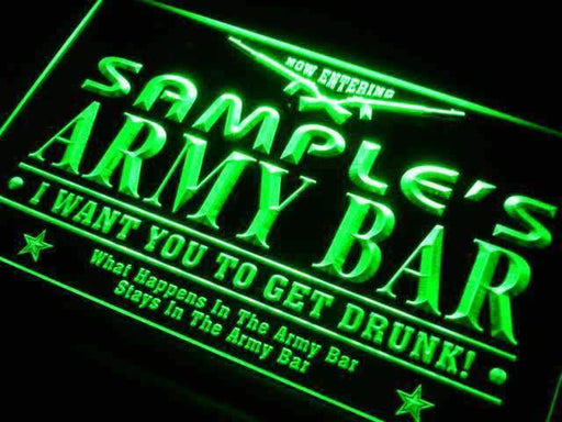 Personalized Army Bar LED Light Sign - Way Up Gifts
