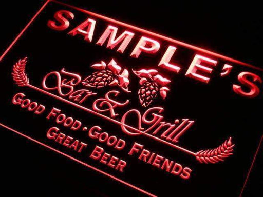 Personalized Bar and Grill Restaurant LED Light Sign - LED Gift Works
