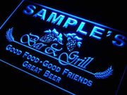 Personalized Bar and Grill Restaurant LED Light Sign - LED Gift Works