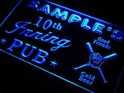 Personalized Baseball 10th Inning Pub LED Light Sign - LED Gift Works