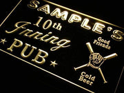 Personalized Baseball 10th Inning Pub LED Light Sign - LED Gift Works
