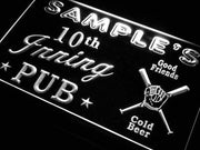 Personalized Baseball 10th Inning Pub LED Light Sign - LED Gift Works