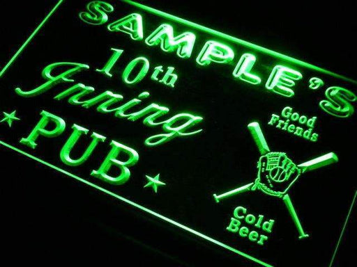 Personalized Baseball 10th Inning Pub LED Light Sign - Way Up Gifts
