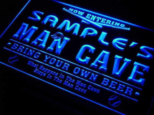 Personalized Baseball Man Cave LED Light Sign - LED Gift Works