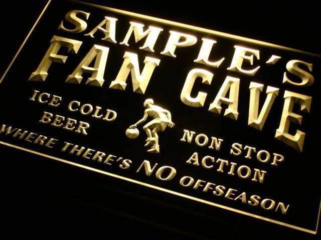 Personalized Basketball Fan Cave LED Light Sign - LED Gift Works