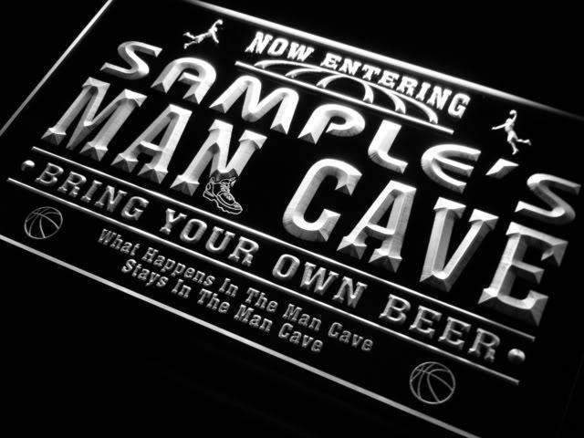 Personalized Basketball Man Cave LED Light Sign - Way Up Gifts