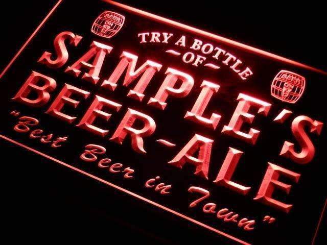 Personalized Beer Ale II LED Light Sign - Way Up Gifts