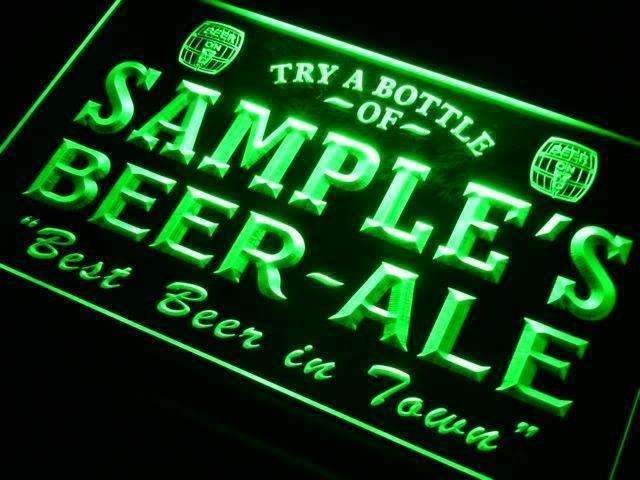 Personalized Beer Ale II LED Light Sign - Way Up Gifts