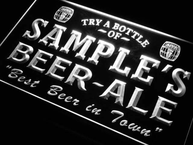 Personalized Beer Ale II LED Light Sign - LED Gift Works