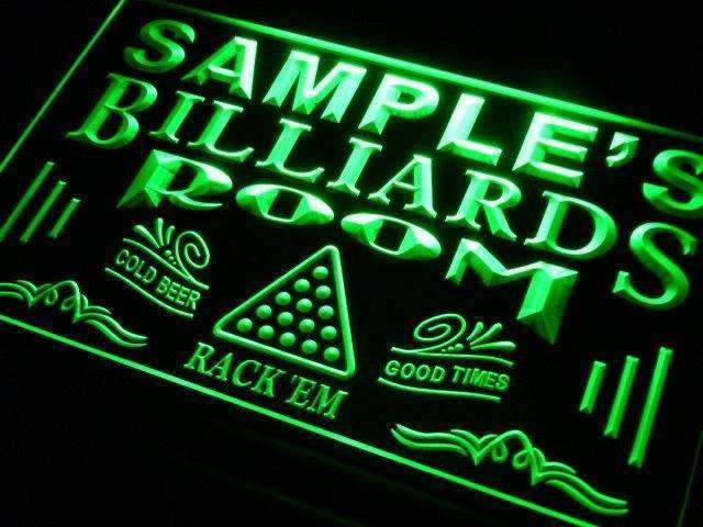 Personalized Billiards Man Cave LED Light Sign - Way Up Gifts