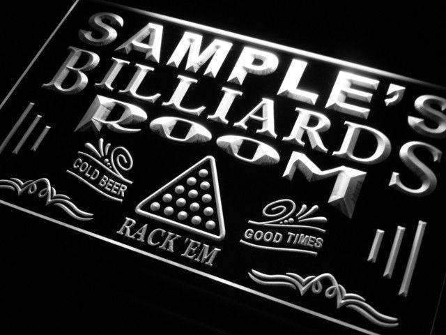 Personalized Billiards Man Cave LED Light Sign - Way Up Gifts