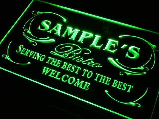 Personalized Bistro LED Light Sign - LED Gift Works
