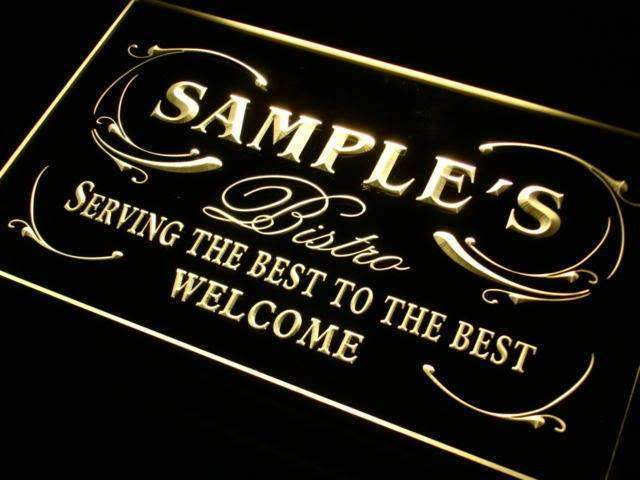 Personalized Bistro LED Light Sign - LED Gift Works
