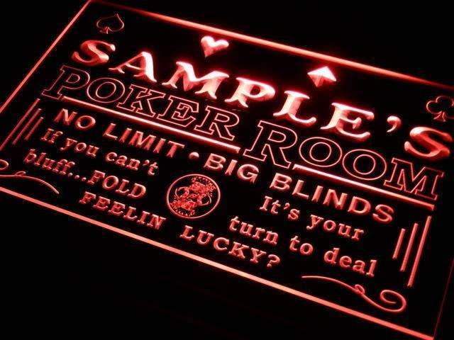 Personalized Casino Poker Room LED Light Sign - Way Up Gifts
