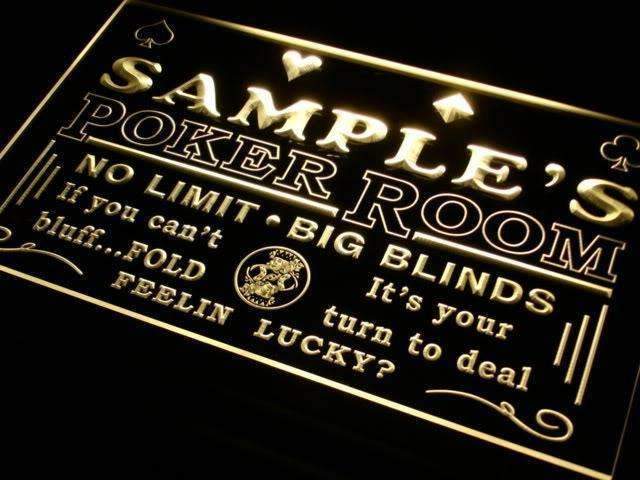 Personalized Casino Poker Room LED Light Sign - Way Up Gifts