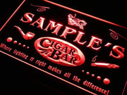 Personalized Cigar Bar LED Light Sign - LED Gift Works