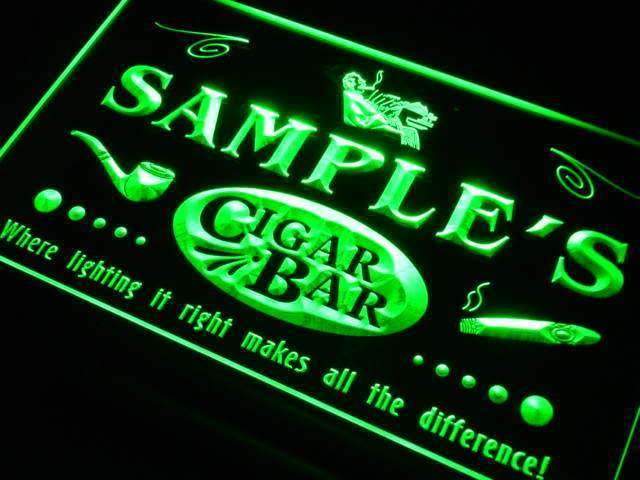 Personalized Cigar Bar LED Light Sign - Way Up Gifts