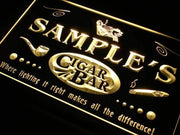 Personalized Cigar Bar LED Light Sign - LED Gift Works